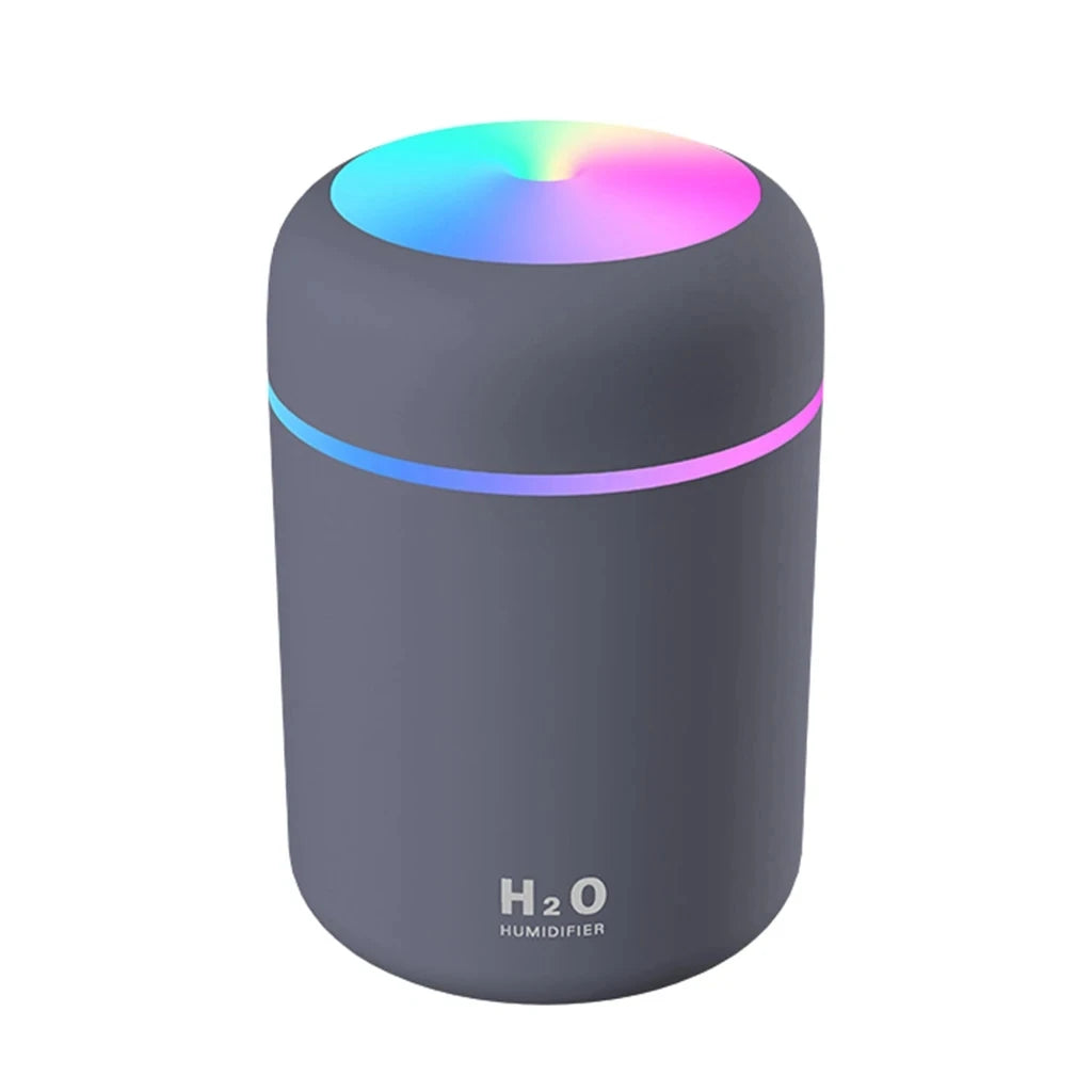 USB Portable 300ml Cool Mist Humidifier & Aroma Diffuser with Colorful Night Light for Home & Car