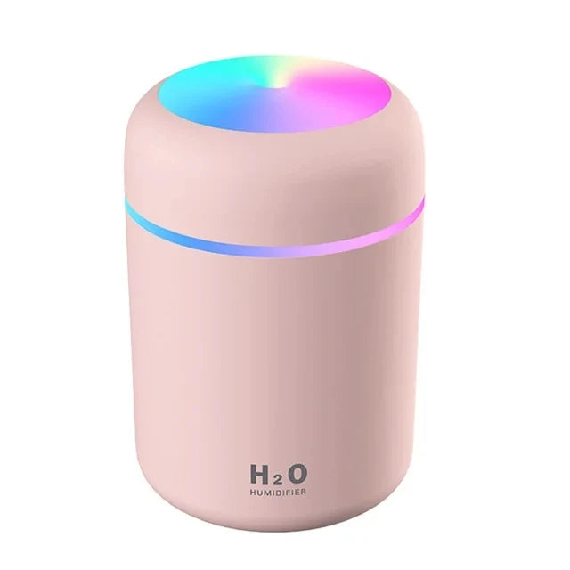 USB Portable 300ml Cool Mist Humidifier & Aroma Diffuser with Colorful Night Light for Home & Car